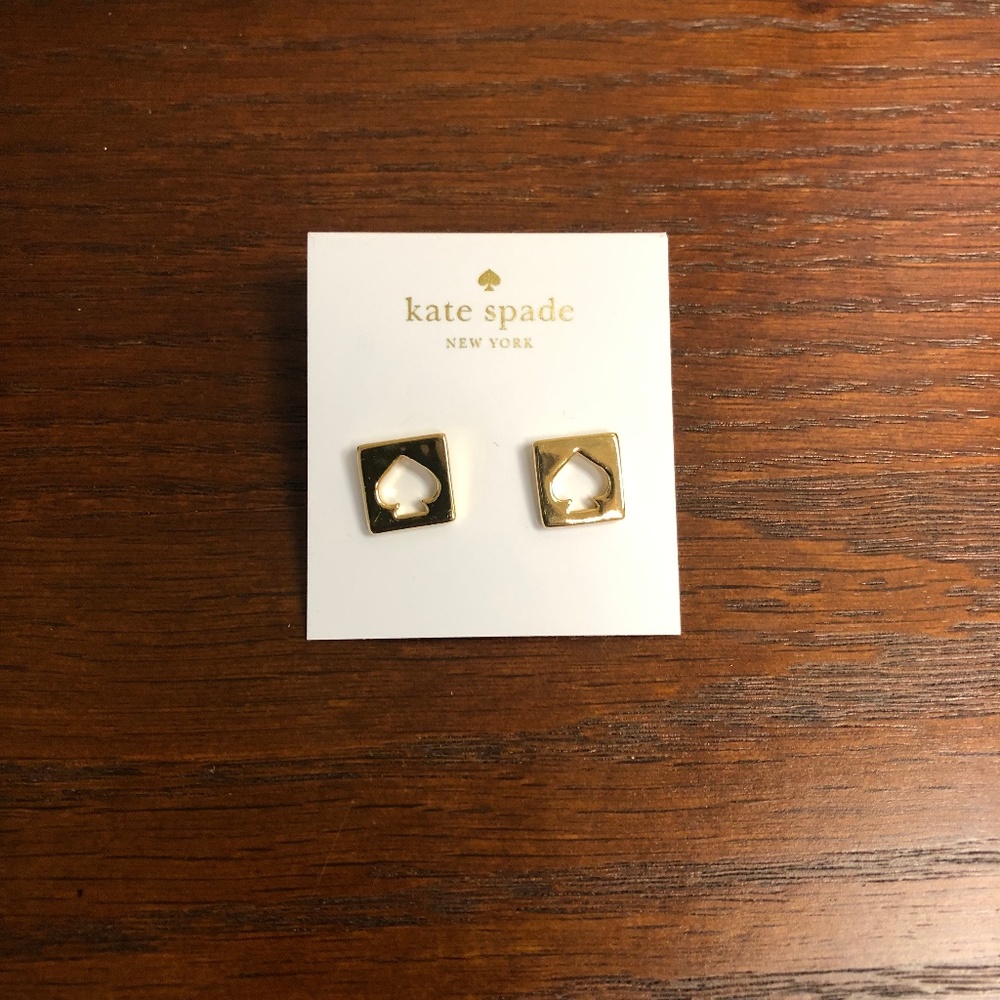 NEW Kate Spade ♠️ gold Spade cut out earrings